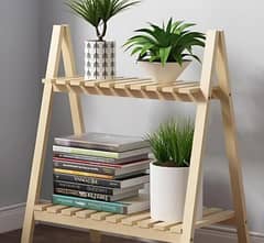 Wooden plants stand display shelf rack