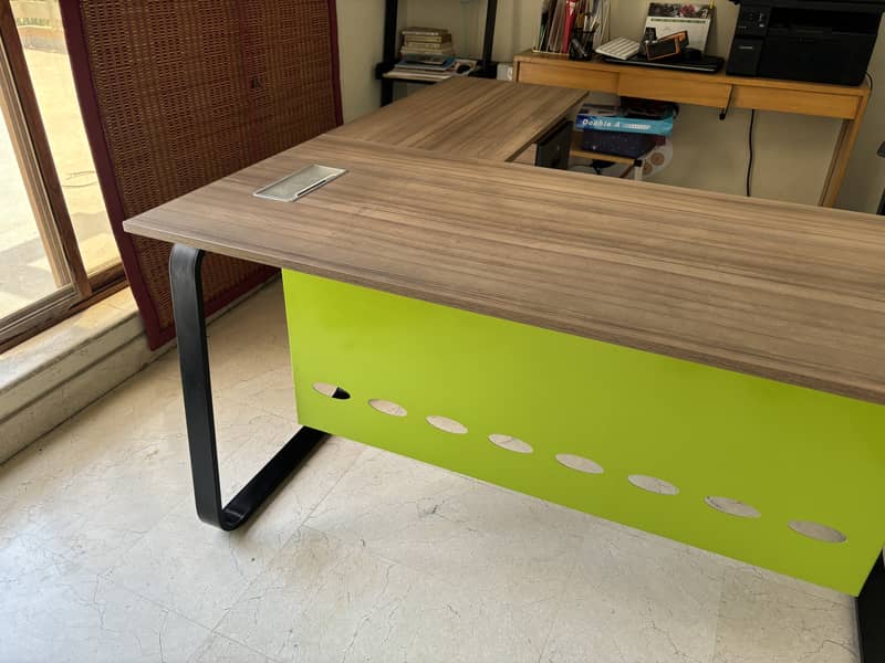 L-Shaped Office Computer Table (Interwood Mobel Made) with Staff Chair 2