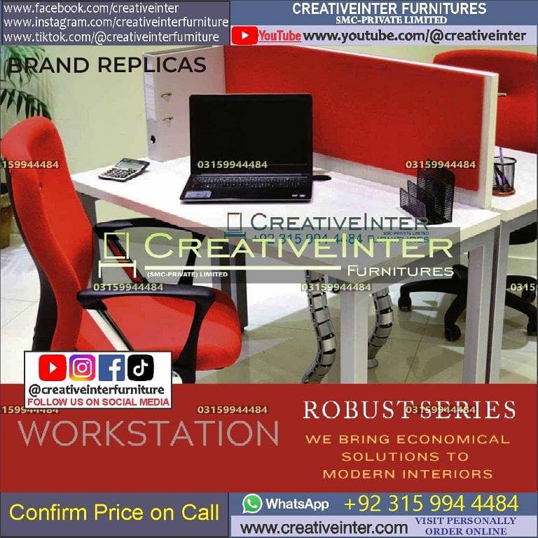 Office workstation table front desk Executive chair meeting Furniture 10