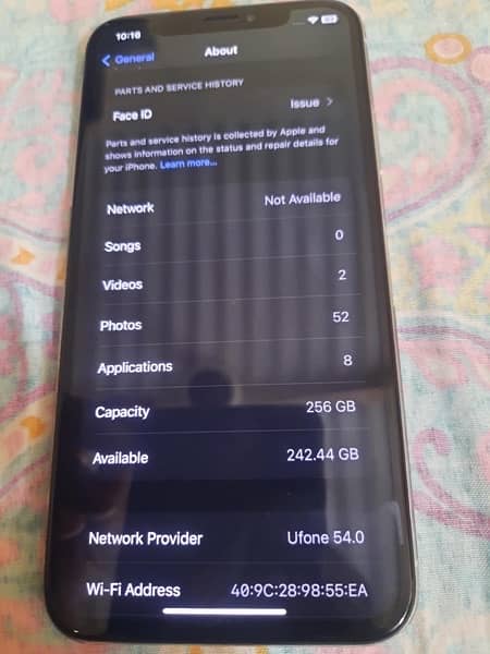 IPHONE X 256GB PTA APPROVED 1