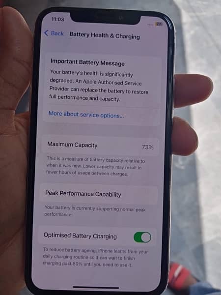 iPhone X 64gb with 73% bettry health non pta 2