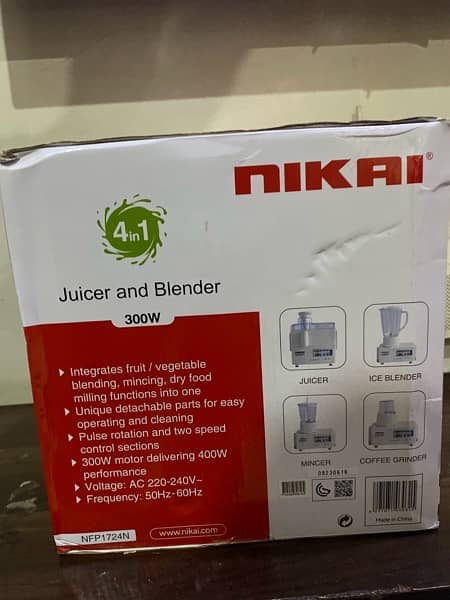 NIKAI  juicer and blender brand new . negotiable 3