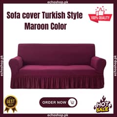 Sofa Cover Turkish Style Red Color Stretchable Mash Fabric