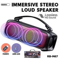 REMAX RB-M67 PORTABLE SUPER BASS WIRELESS SPEAKER WITH RGB LIGHTS 0