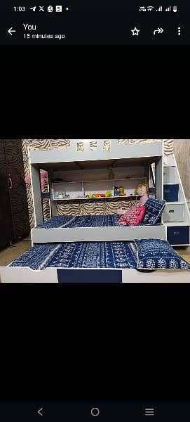 bunk bed / triple story bunker bed / bunk bed 2