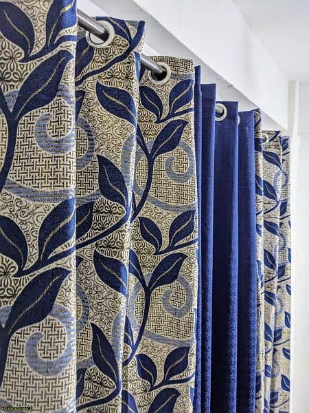 3 Pc Velvet Jacquard Printed Quilt Indoor Home Curtains 0
