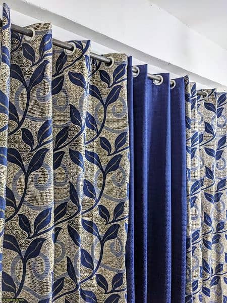 3 Pc Velvet Jacquard Printed Quilt Indoor Home Curtains 1