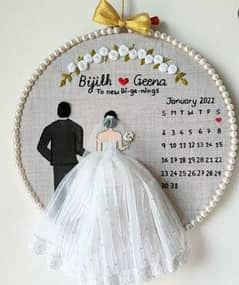 Customized embroidery hoop frame for birthday,wedding,anniversary gift