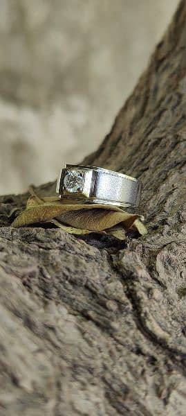 Real Diamond (ھیرا) Almas 100% natural Palladium ring 55 cents fine 3