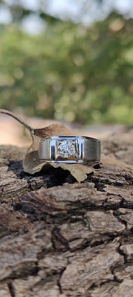 Real Diamond (ھیرا) Almas 100% natural Palladium ring 55 cents fine 6