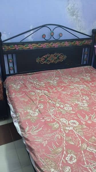 Iron bed with mattress 3