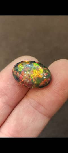 Black Opal full fires colors 100% natural orignal gemstone honey comb