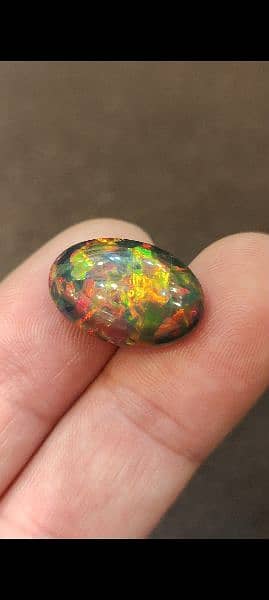 Black Opal full fires colors 100% natural orignal gemstone honey comb 0