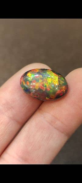 Black Opal full fires colors 100% natural orignal gemstone honey comb 1