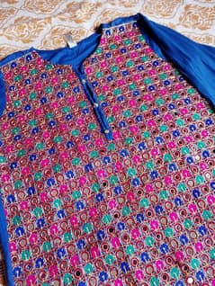 full embroided kurti sheesha work