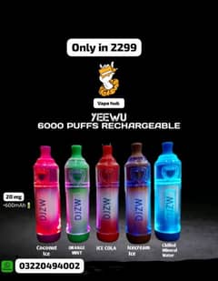 yeewu 6000 puffs rechargeable refillable