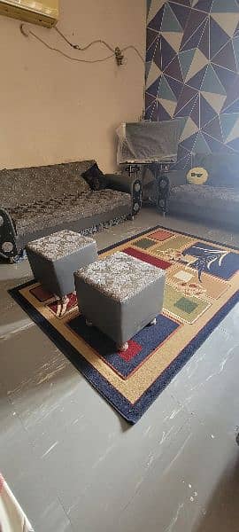 2 sofa come bed with 2 stools, urgent sale 0