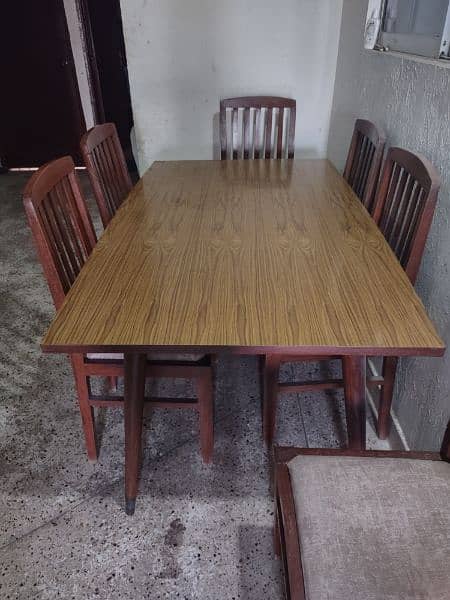 Urgent sale One Table with 6 chairs price 15000/= 0