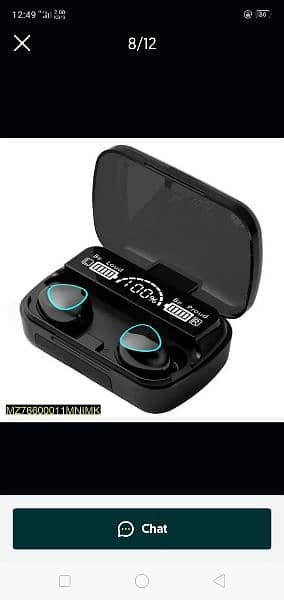 m10 digital display case earbuds black 1