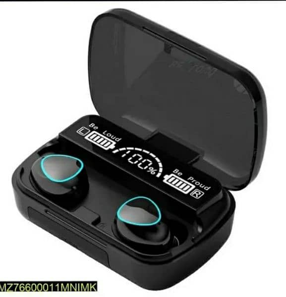 m10 digital display case earbuds black 8