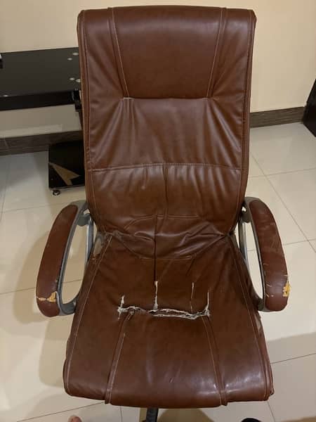 Computer Long Back chair brown revolving 3