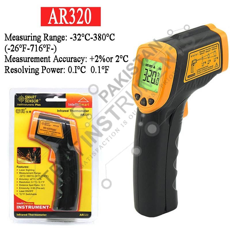 Smart Sensor AR320 Digital Infrared Thermometer | Temperature Gun 0