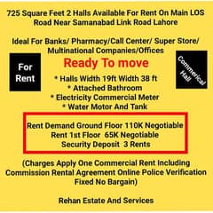 725 Square Ft Halls For Rent On Main LOS Road Link Samanabad Rd Lahore