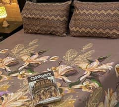 3 Pcs Cotton Printed Bedsheet