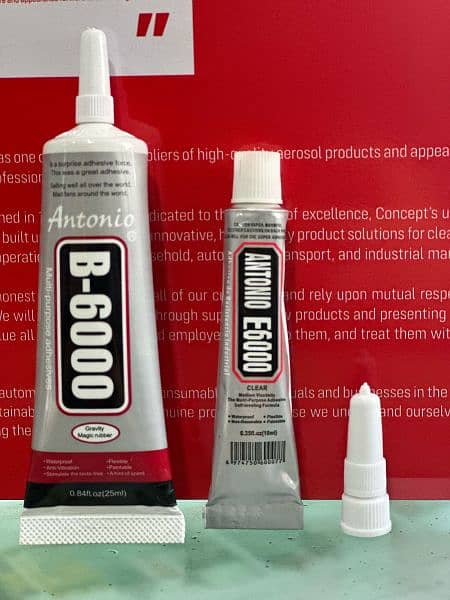 WATERPROOF MULTIPURPOSE ADHESIVE - E6000 & B-6000 0