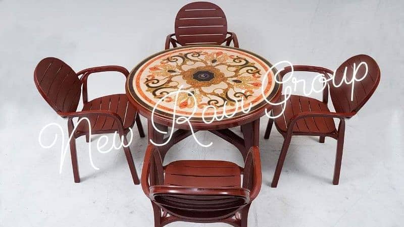 Full Plastic Dinning Table 100% Pure Plastic Material With Painted 0