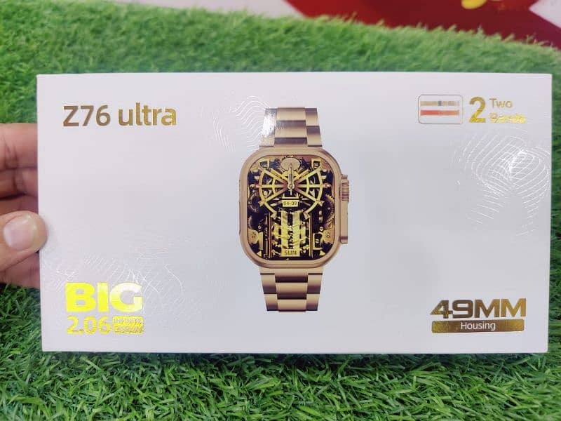 Newest Z76 ULTRA SMARTWATCH 49MM FULL HD DISPLAY DUAL STRAPS WITH GOLD 2