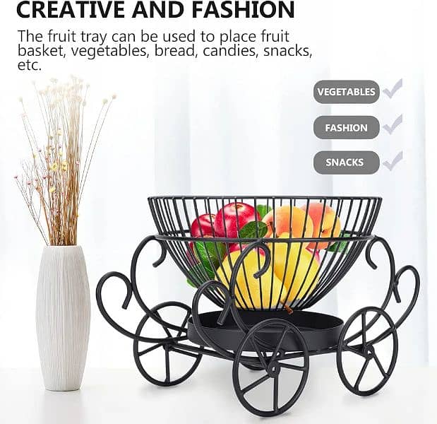 2 tier Decorative Fruit Basket 0