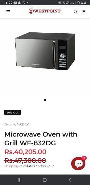 westpoint 30litter new microwave for sale 1