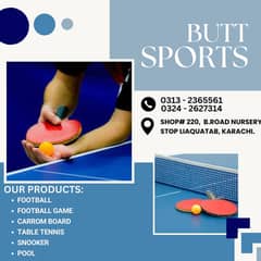 Football Game, Pati, Caroom Board, Dabbo, Table Tennis, Snooker, Pool