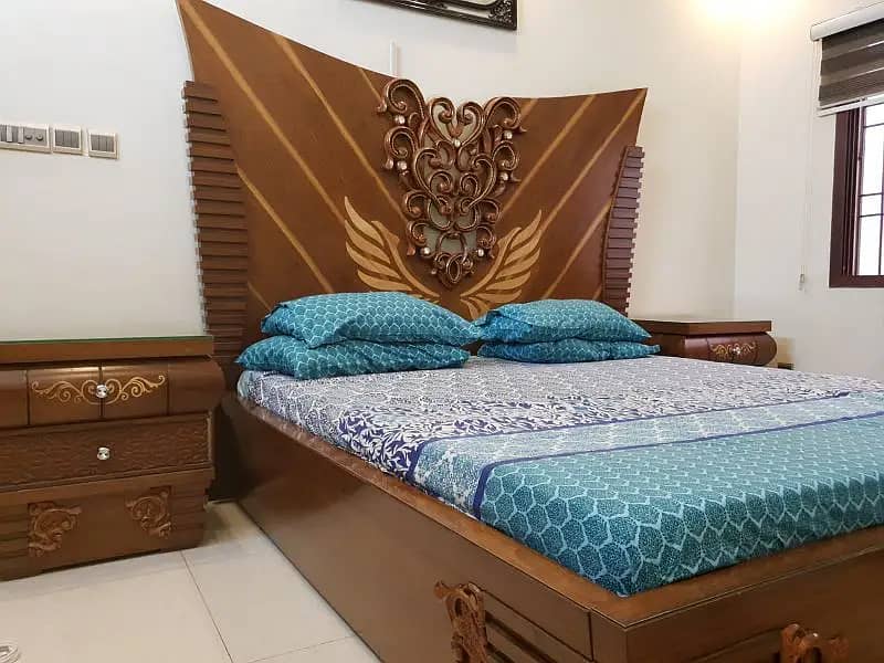walnut bedroom set /with 2 single beds for sale in karachi 0