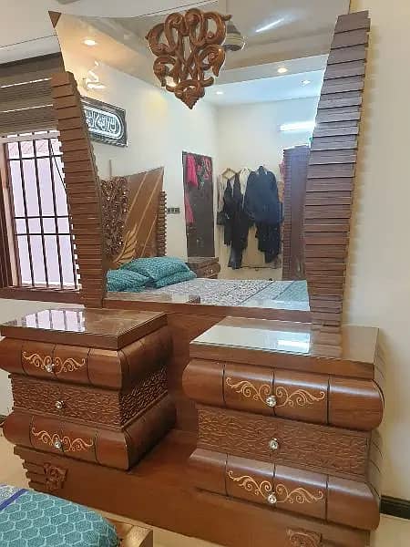 walnut bedroom set /with 2 single beds for sale in karachi 5