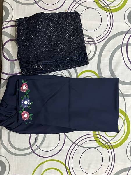 Navy blue colour suit with net shirt 2