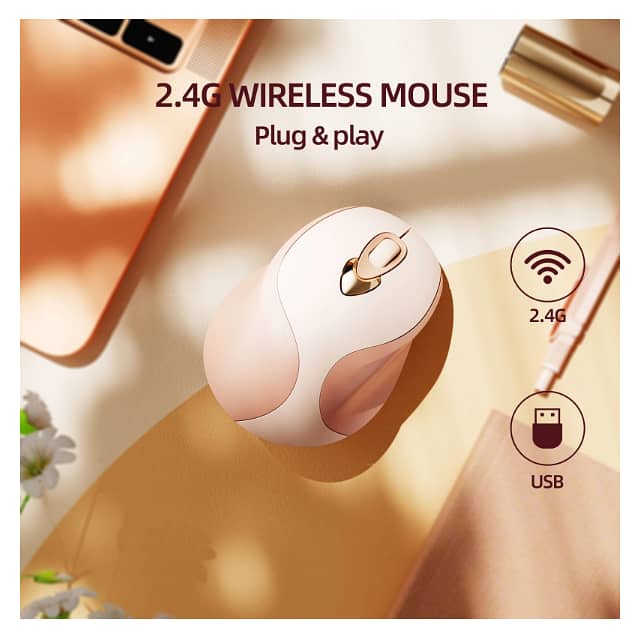 INPHIC 2.4G USB Wireless M8 Mouse Light Pink 5