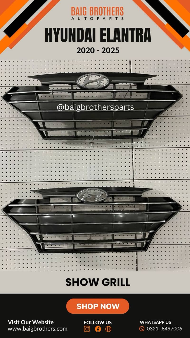 Honda Civic City Sportage Picanto MG HS H6 Headlight Bonet Grill Door 13