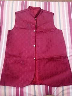 Velvet Colour Waistcoat - for Kids age 11-14 - best on Shalwar Kameez 0