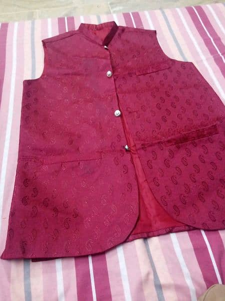 Velvet Colour Waistcoat - for Kids age 11-14 - best on Shalwar Kameez 1