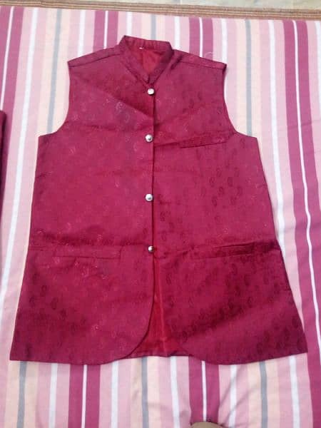 Velvet Colour Waistcoat - for Kids age 11-14 - best on Shalwar Kameez 3