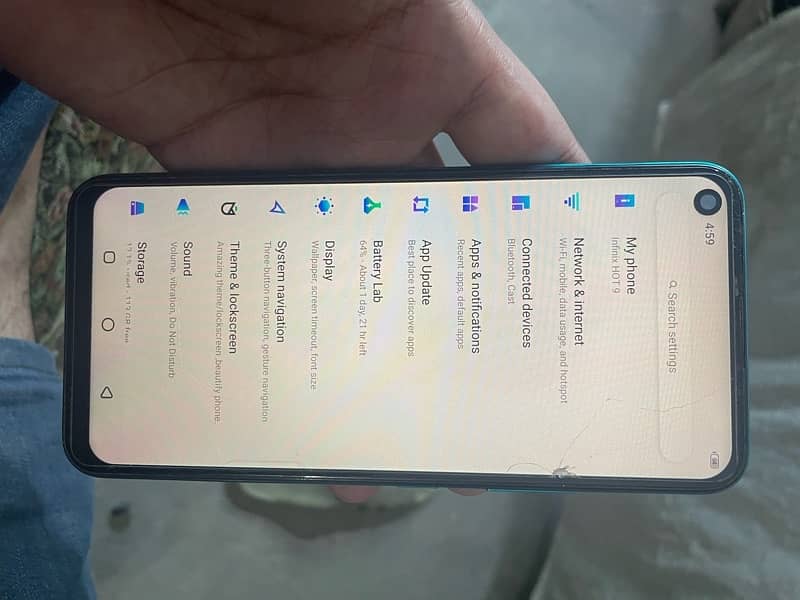 infinix Hot 9 4gb 128 gb all ok koi fault nai hai back change hai 4