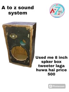 used me 8 inch spker box option tweeter coundtion 10 by 7  price 500
