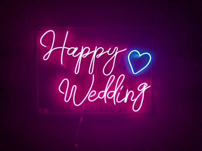 Neon Light Happy Wedding 1