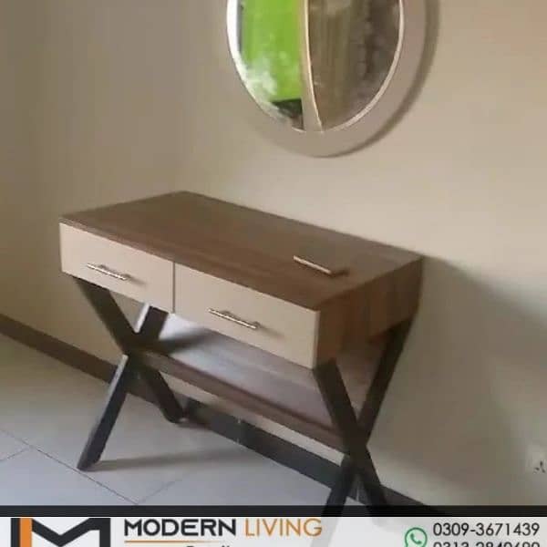Stylish Console table iron legs with mirror 1