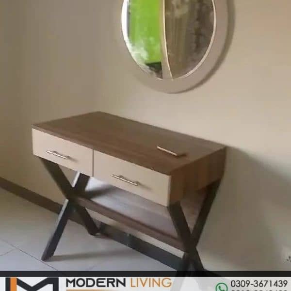 Stylish Console table iron legs with mirror 3