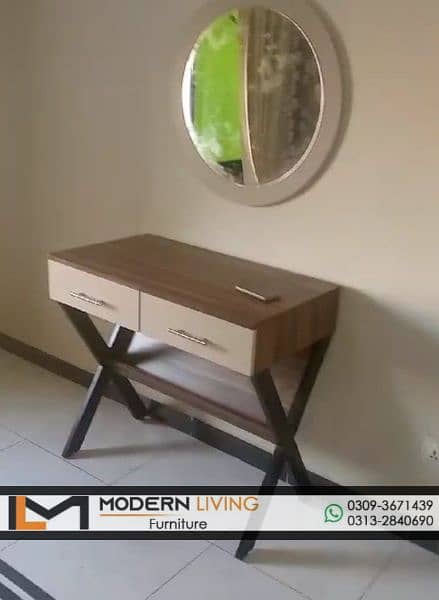 Stylish Console table iron legs with mirror 4