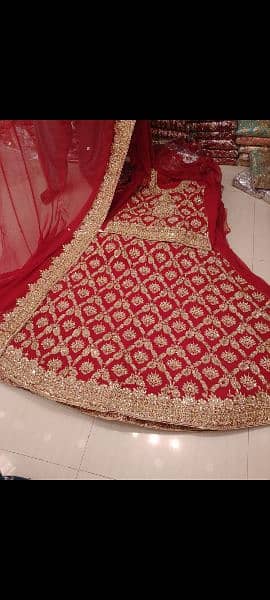 bridal lehenga stich red blood colour 2