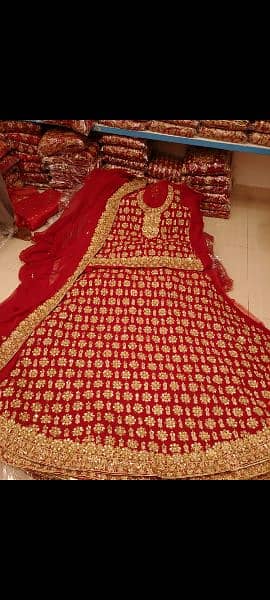 bridal lehenga stich red blood colour 3